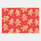 Funny Gingerbread man Cookies Muster Geschenkpapier Set (Vorderseite 3)