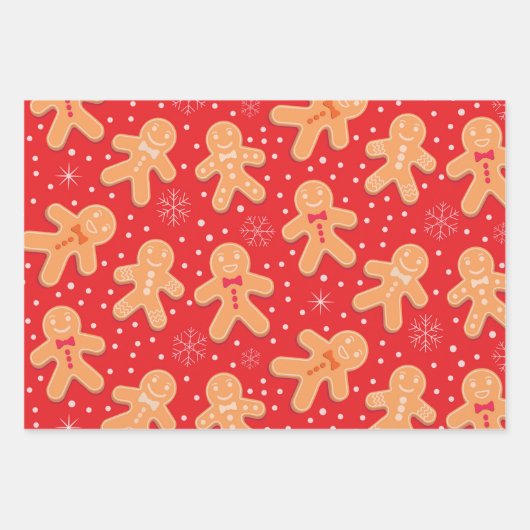 Funny Gingerbread man Cookies Muster Geschenkpapier Set (Vorderseite 2)