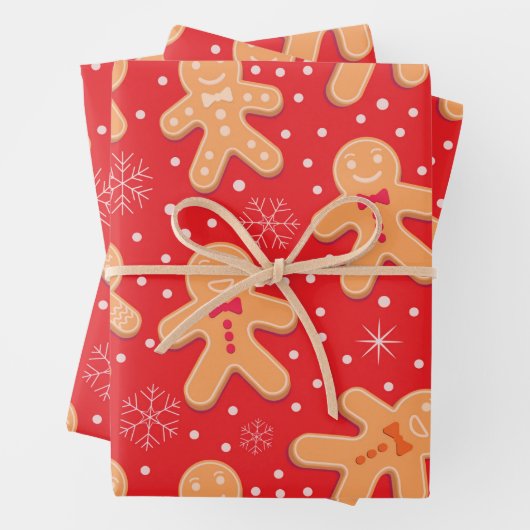 Funny Gingerbread man Cookies Muster Geschenkpapier Set (Beispiel)