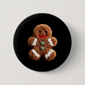 Funny Gingerbread Man Crochet Christmas Xmas Pajam Button (Vorderseite)