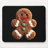 Funny Gingerbread Man Crochet Christmas Xmas Pajam Mousepad (Vorne)
