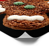 Funny Gingerbread Man Crochet Christmas Xmas Pajam Poster (Ecke)