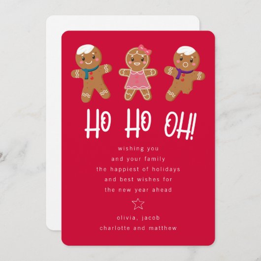 Funny Gingerbread Man Feiertagskarte (Vorne/Hinten)