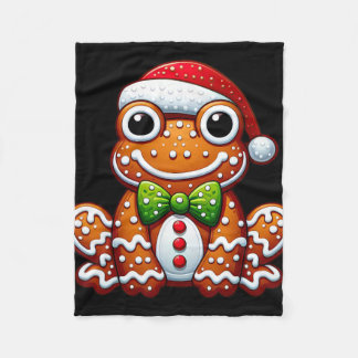 Funny Gingerbread Man Frog Christmas Womens Mens K Fleecedecke