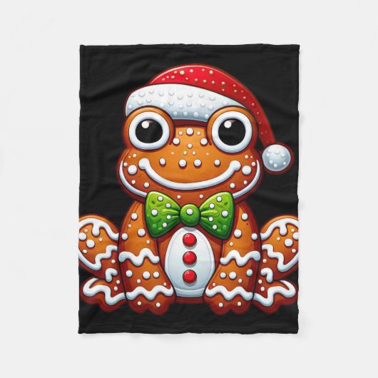 Funny Gingerbread Man Frog Christmas Womens Mens K Fleecedecke (Vorderseite)