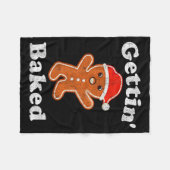 Funny Gingerbread Man Gettin Baked Cookie Baking C Fleecedecke (Vorderseite (Horizontal))