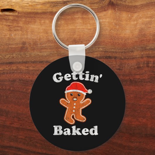 Funny Gingerbread Man Gettin Baked Cookie Baking C Schlüsselanhänger (Vorderseite)