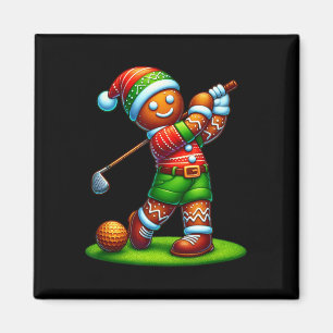 Funny Gingerbread Man Golf Christmas Womens Mens K Magnet