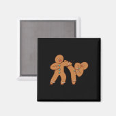 Funny Gingerbread Man Karate Cookie Funny Christma Magnet (Vorderseite/Rückseite)