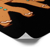 Funny Gingerbread Man Karate Cookie Funny Christma Poster (Ecke)