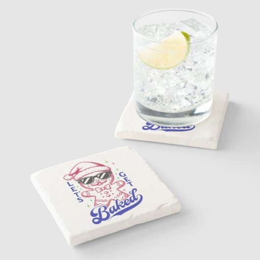 Funny Gingerbread Man - Lasst uns gebacken Steinuntersetzer (Seitenansicht)