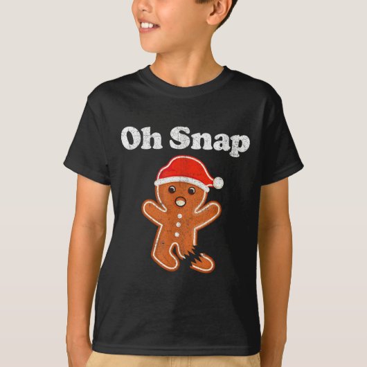 Funny Gingerbread Man Oh Snap Christmas Cookie Cos T-Shirt (Vorderseite)