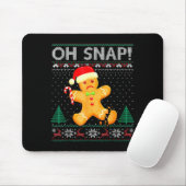 Funny Gingerbread Man Oh Snap Christmas Ugly Xmas  Mousepad (Mit Mouse)