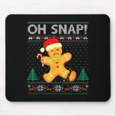 Funny Gingerbread Man Oh Snap Christmas Ugly Xmas  Mousepad (Vorne)