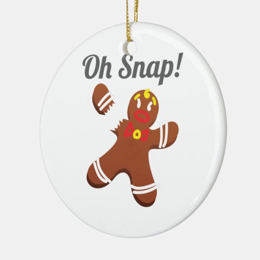 Funny Gingerbread Man Oh Snap Weihnachtsgeschenk Keramik Ornament (Links)