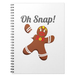 Funny Gingerbread Man Oh Snap Weihnachtsgeschenk Notizblock