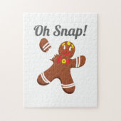 Funny Gingerbread Man Oh Snap Weihnachtsgeschenk Puzzle (Vertikal)