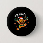 Funny Gingerbread Man Pajamas & Pjs Xmas Holid Button (Vorderseite)