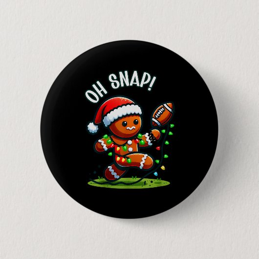 Funny Gingerbread Man Pajamas & Pjs Xmas Holid Button (Vorderseite)