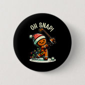 Funny Gingerbread Man Pajamas & Pjs Xmas Holid Button (Vorderseite)