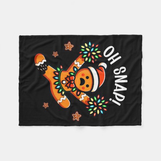 Funny Gingerbread Man Pajamas & Pjs Xmas Holid Fleecedecke (Vorderseite (Horizontal))