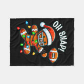 Funny Gingerbread Man Pajamas & Pjs Xmas Holid Fleecedecke (Vorderseite (Horizontal))