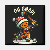 Funny Gingerbread Man Pajamas & Pjs Xmas Holid Magnet (Vorne)