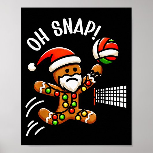 Funny Gingerbread Man Pajamas & Pjs Xmas Holid Poster (Vorne)