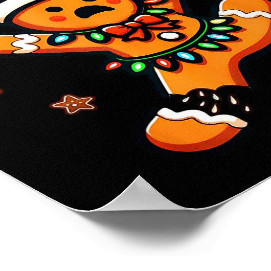 Funny Gingerbread Man Pajamas & Pjs Xmas Holid Poster (Ecke)