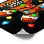 Funny Gingerbread Man Pajamas & Pjs Xmas Holid Poster (Ecke)