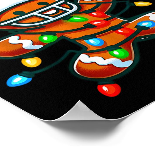 Funny Gingerbread Man Pajamas & Pjs Xmas Holid Poster (Ecke)