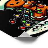 Funny Gingerbread Man Pajamas & Pjs Xmas Holid Poster (Ecke)