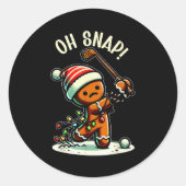 Funny Gingerbread Man Pajamas & Pjs Xmas Holid Runder Aufkleber (Vorderseite)