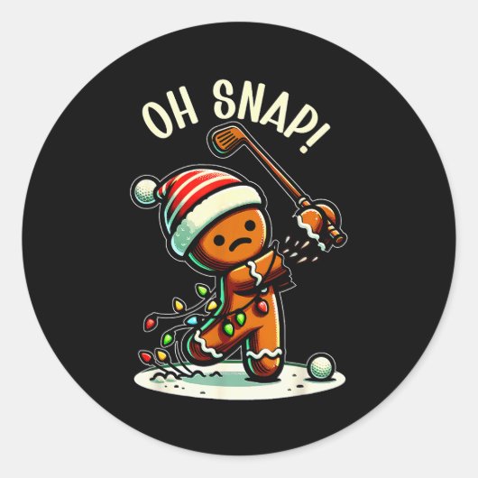 Funny Gingerbread Man Pajamas &amp; Pjs Xmas Holid Runder Aufkleber (Vorderseite)