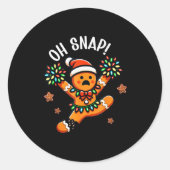 Funny Gingerbread Man Pajamas & Pjs Xmas Holid Runder Aufkleber (Vorderseite)