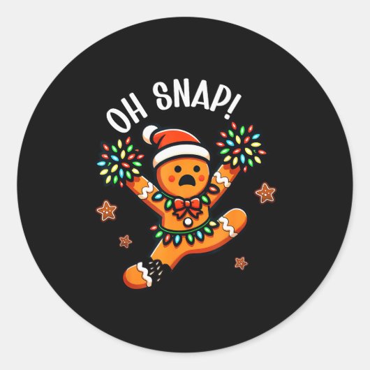 Funny Gingerbread Man Pajamas & Pjs Xmas Holid Runder Aufkleber (Vorderseite)