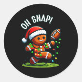 Funny Gingerbread Man Pajamas & Pjs Xmas Holid Runder Aufkleber (Vorderseite)