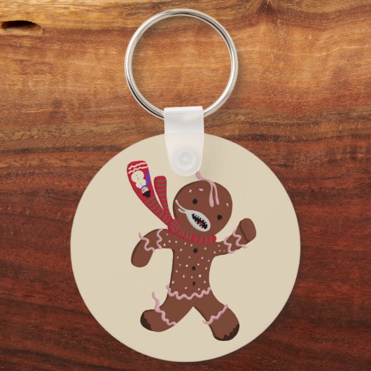 Funny Gingerbread Man Running Schlüsselanhänger (Vorderseite)