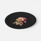 Funny Gingerbread Man Turtle Christmas Womens Mens Pappteller (Schrägansicht)