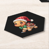 Funny Gingerbread Man Turtle Christmas Womens Mens Untersetzer (angewinkelt)