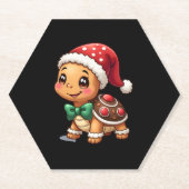Funny Gingerbread Man Turtle Christmas Womens Mens Untersetzer (Vorderseite)