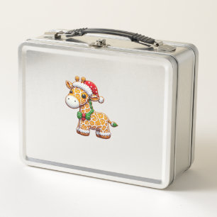 Funny Gingerbread Mann Giraffe Weihnachtsfrauen Mä Metall Brotdose