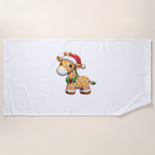 Funny Gingerbread Mann Giraffe Weihnachtsfrauen Mä Strandtuch