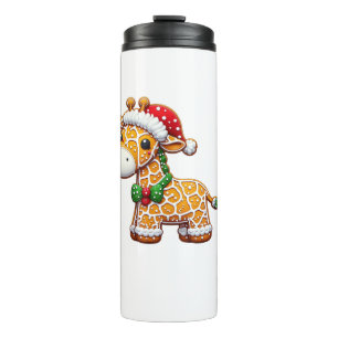 Funny Gingerbread Mann Giraffe Weihnachtsfrauen Mä Thermosbecher