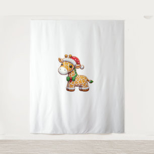 Funny Gingerbread Mann Giraffe Weihnachtsfrauen Mä Wandteppich
