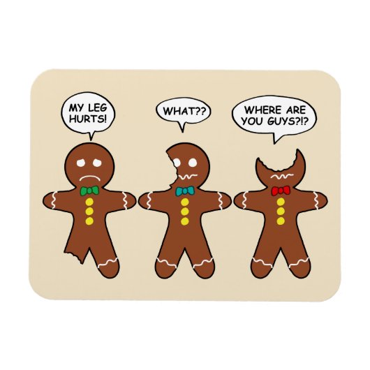 Funny Gingerbread Männer Cookies Magnet (Horizontal)