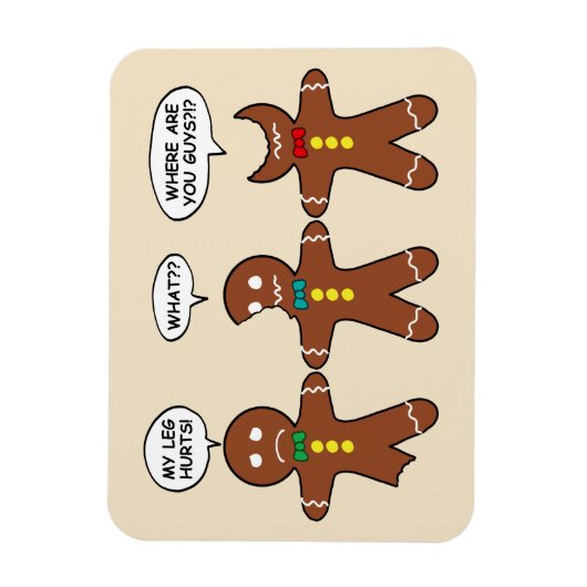 Funny Gingerbread Männer Cookies Magnet (Vertikal)