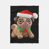 Funny Gingerbread Pug Christmas Womens Mens Kids D Fleecedecke (Vorderseite)