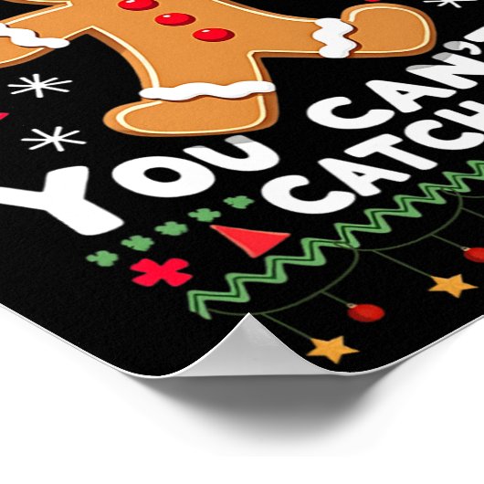 Funny Gingerbread Running Team Ugly Christmas Swea Poster (Ecke)