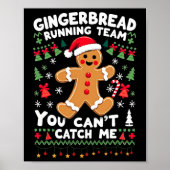 Funny Gingerbread Running Team Ugly Christmas Swea Poster (Vorne)